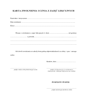 Student Absence Excuse Note