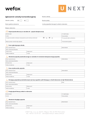 Polish Vehicle Accident Claim Form