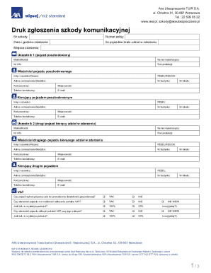 AXA Vehicle Damage Claim Form