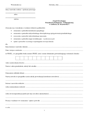 Polish Special Education Request Form