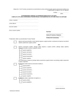 Poland Diploma Confirmation Form