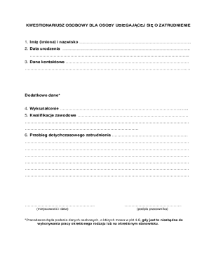 Employment Application Form