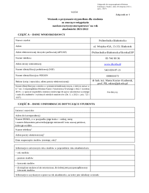 Polish Student Scholarship Application Form
