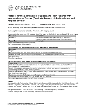 Duodenum and Ampulla Neuroendocrine Tumor Protocol
