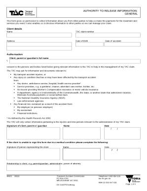 Authority to Release Information