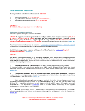 Polish Student Scholarship Application Forms