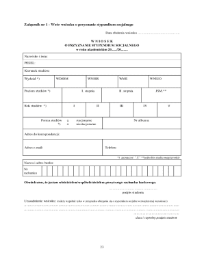 Polish Social Scholarship Application Form