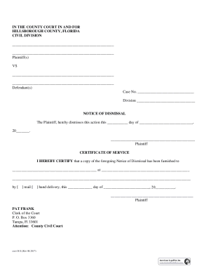 Florida Notice of Dismissal