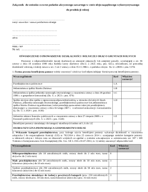 Polish Agricultural Tax Refund Application