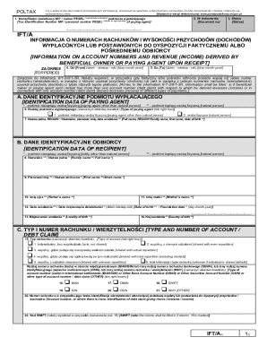 Polish Tax Information Form IFT/A