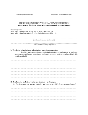 Polish Individualized Education Path Opinion Form