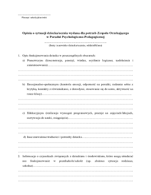 Psychological-Pedagogical Counseling Child Assessment Form
