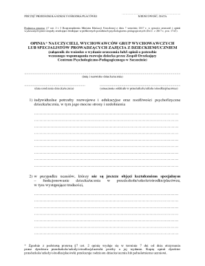 Polish Educational Opinion Form