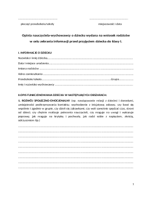 Teacher Recommendation Form