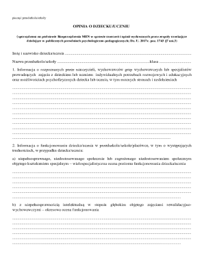 Polish School Child Assessment Form