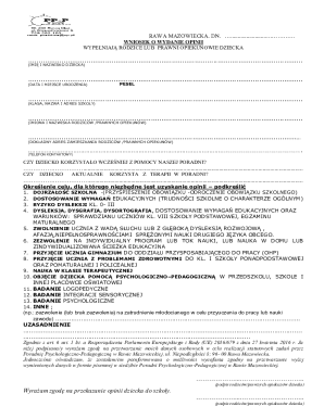 Polish Educational Opinion Request Form