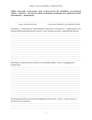 Polish Educational Opinion Form for Decision-Making Team