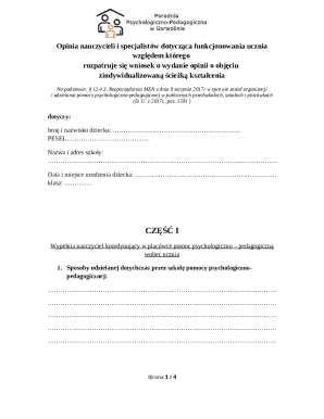 Polish Individualized Education Path Request Form