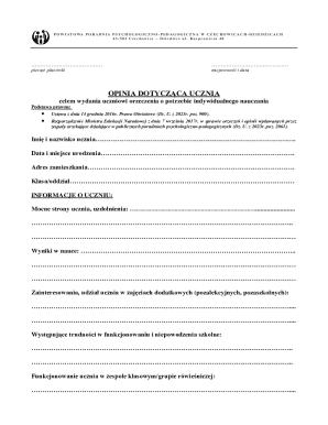 Poland Student Individual Education Opinion Form