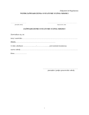 School Student Status Certificate - Blank Fillable Template | Fill Out ...