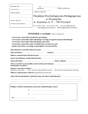 Poland Special Education Request Form