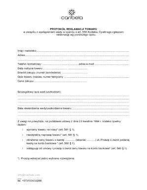 Product Complaint Protocol