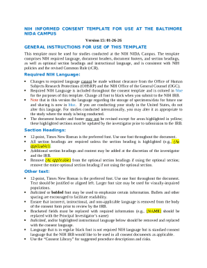 NIH Informed Consent Template