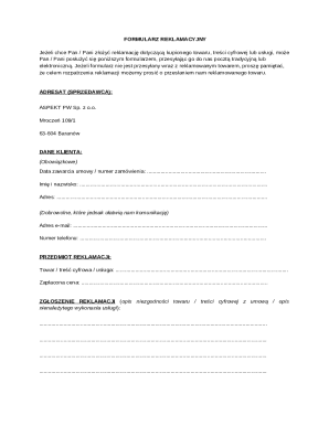 Polish Complaint Form