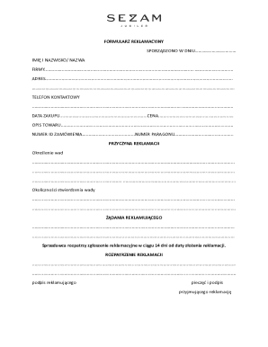 Polish Complaint Form