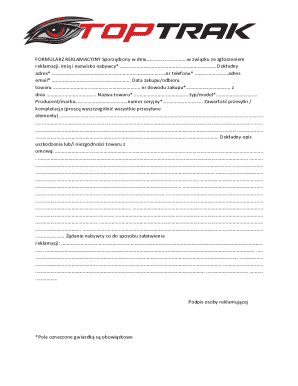 Polish Consumer Complaint Form