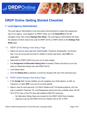 DRDP Online Getting Started Checklist