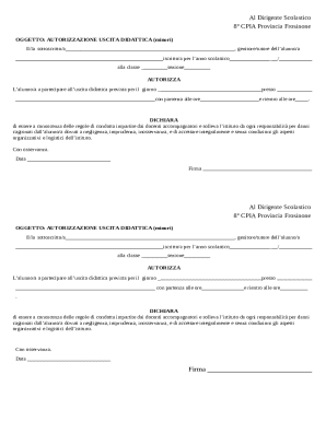 Authorization for Educational Outing (Minors)