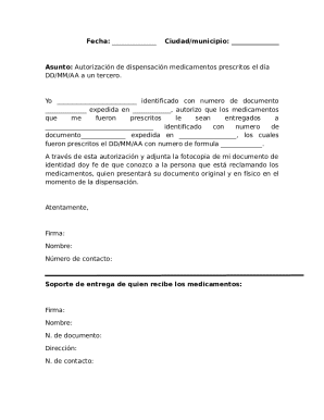 Autorización de dispensación de medicamentos