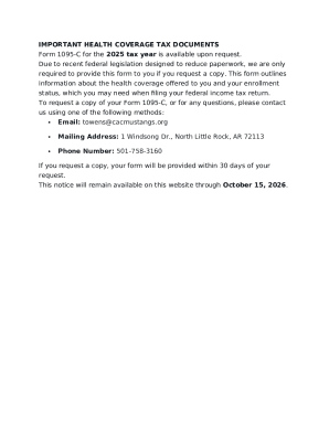 Form 1095-C for 2025 Tax Year