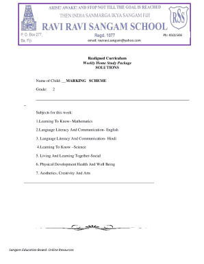 Weekly Home Study Package