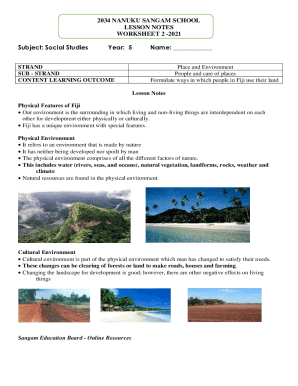 Fiji Social Studies Worksheet