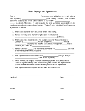 Rent Repayment Agreement