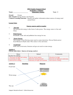 Elementary Science Worksheet