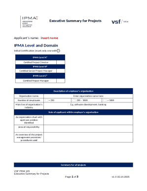 IPMA Project Certification Application Form