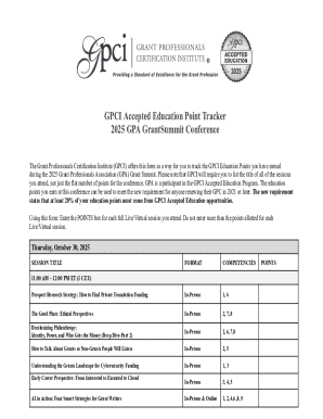 GPCI Education Point Tracker Form