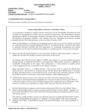 My Fiji Shark Initiative Worksheet