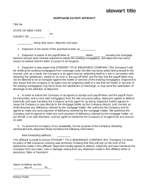 Mortgage Payoff Affidavit