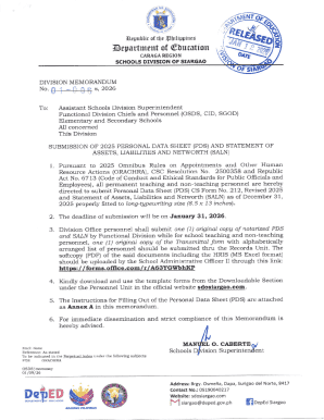 2025 Personal Data Sheet (PDS) and SALN Submission