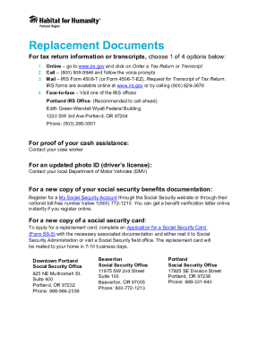 IRS Replacement Documents Guide