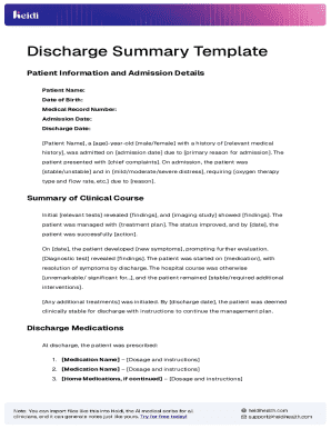 Discharge Summary Template