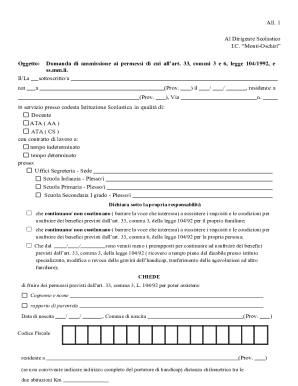 Italian Disability Assistance Permit Application