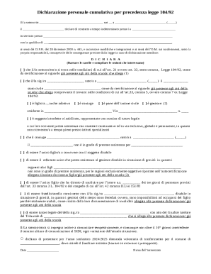 Italian Law 104/92 Priority Declaration Form