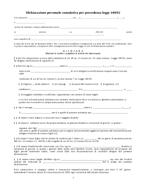 Italian Law 104/92 Precedence Declaration Form
