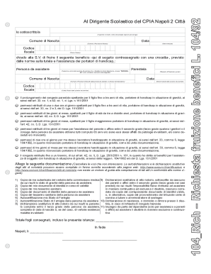 Italian Disability Benefits Request Form