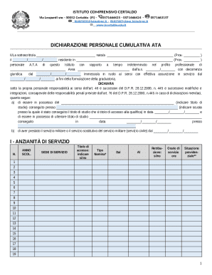 ATA Staff Cumulative Declaration Form